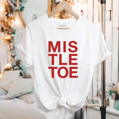 MistleToe Rolled Sleeved Womens Tee Shirt